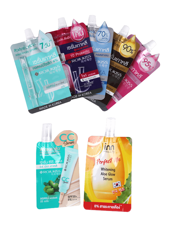 Bolsa de bico de impressão personalizada de forma especial para embalagem de soro